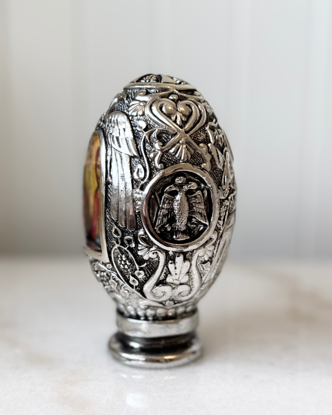 Orthodox Icon Egg - Silver