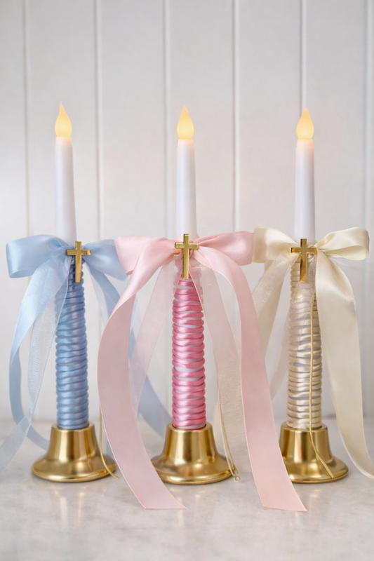 Flameless Easter Candles - Original Bows