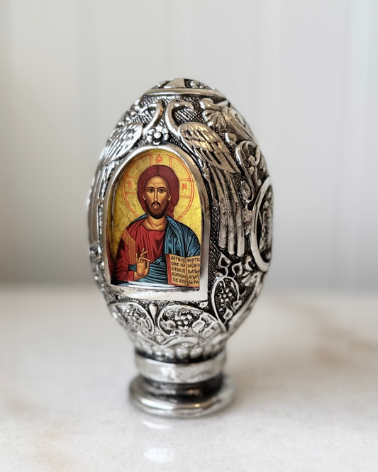 Orthodox Icon Egg - Silver