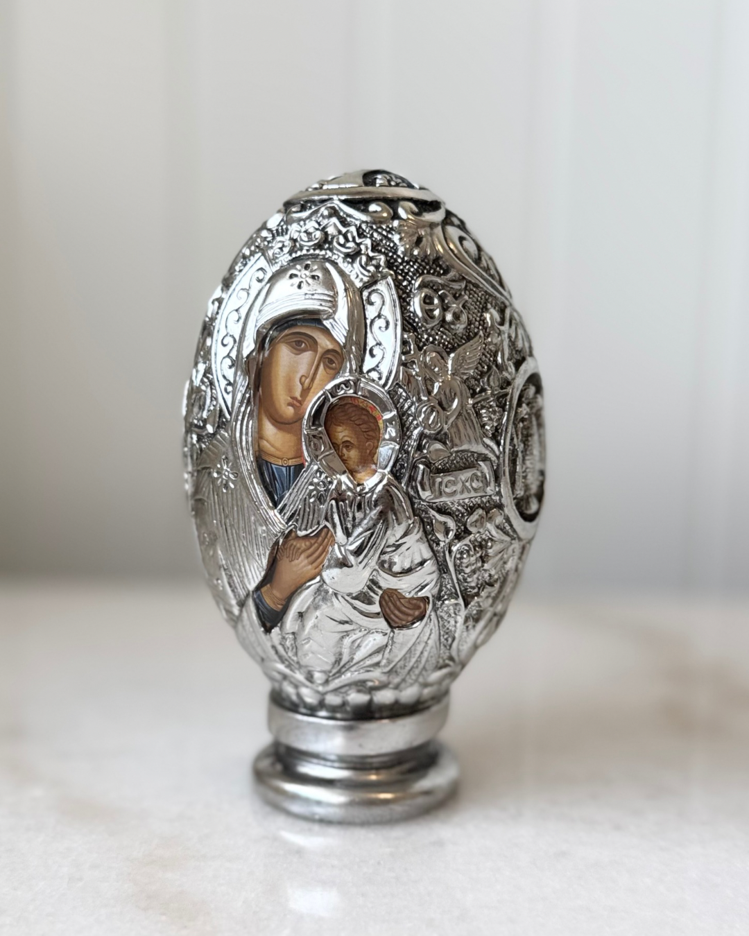 Orthodox Icon Egg - Silver
